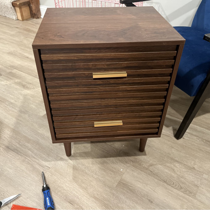 Ivy Bronx Jamyira 2 - Drawer Nightstands Set, Mid Century Modern